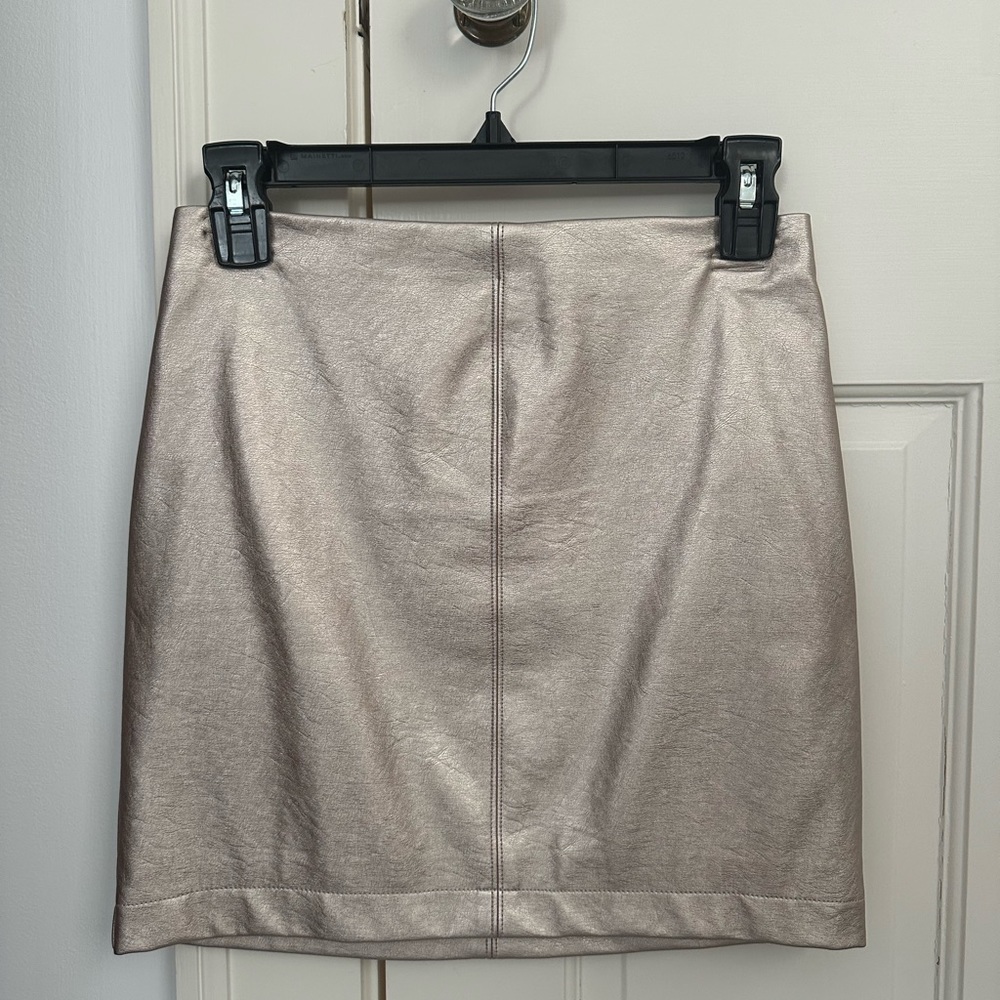 Hollister Metallic Vegan Leather Skirt